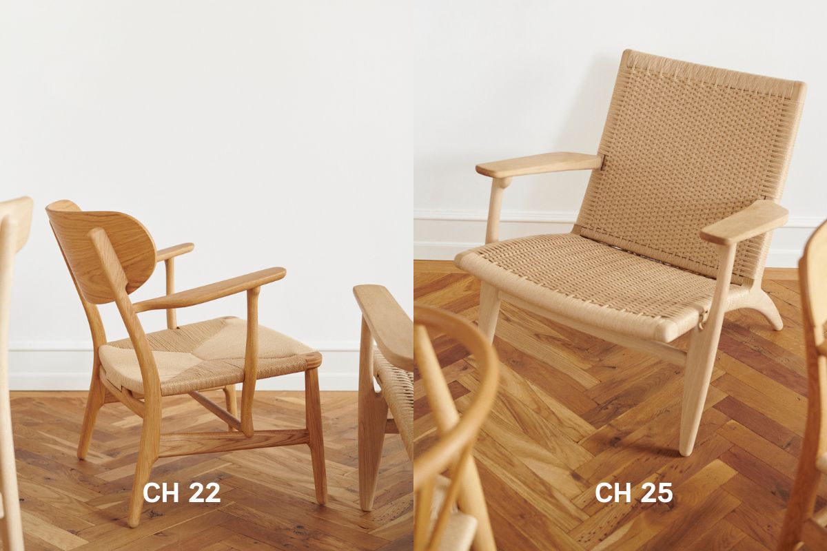 3 Carl Hansen Hans J. Wegner Stühle CH22 und CH25