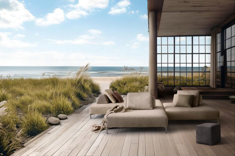 Eilersen Playtower Outdoorsofa in hellbeigem Stoff