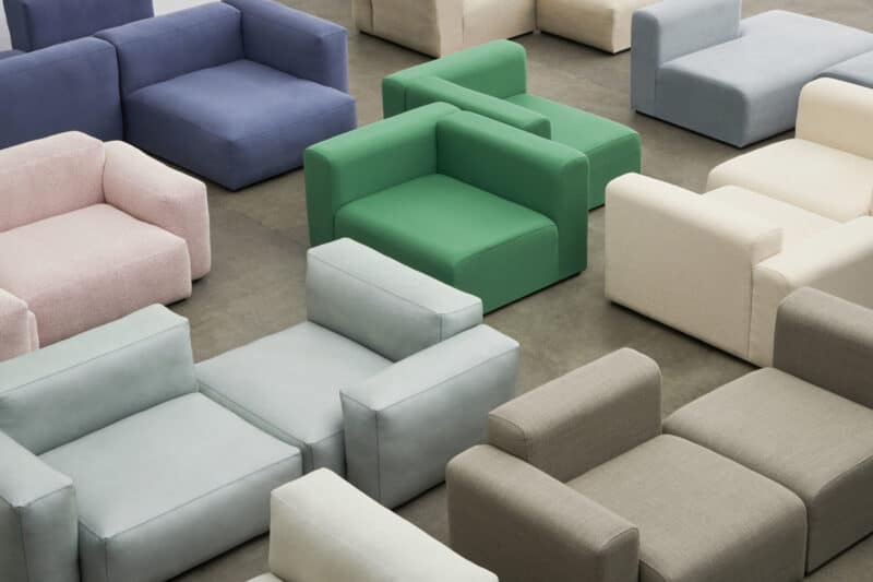 Collage von diversen Mags und Mags Soft Sofas in verschiedenen Farben und Stoffen