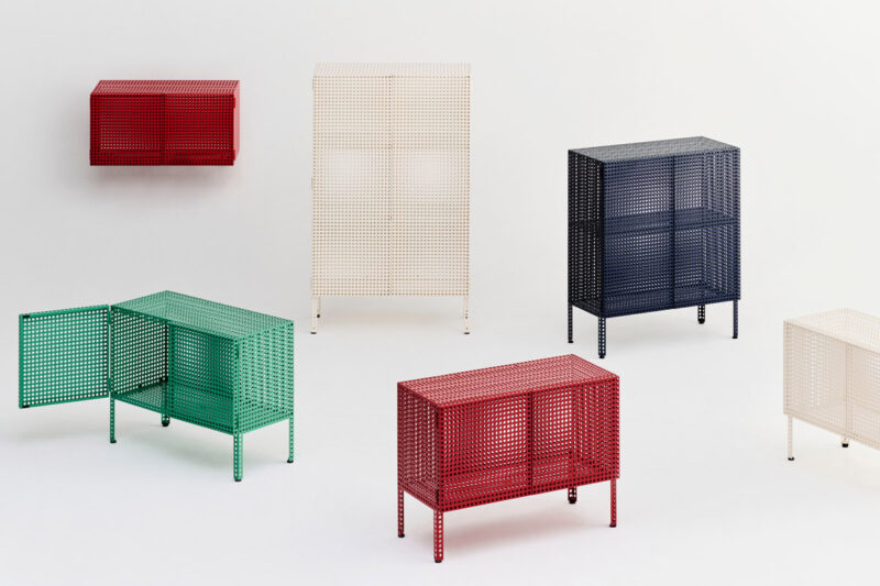 HAY Perforated Cabinet Family, Übersicht aller Größen, Farben, wandmontiert oder stehend
