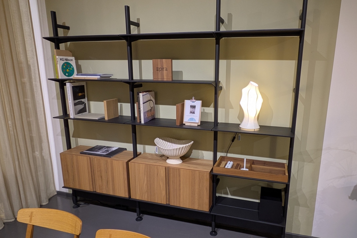 Pira Regalsystem Pira G2 von String Furniture, Gstell Black Grey, Holz Walnuss