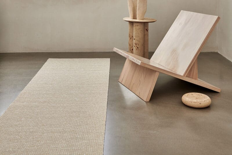 Pappelina Teppich Emm Farbe Vanilla/White Metallic